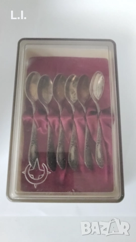 Руски посребрени лъжички , снимка 2 - Прибори за хранене, готвене и сервиране - 51520658