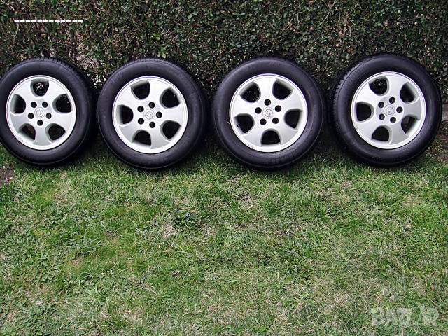 4 броя алуминиеви джанти 15 цола със летни гуми за Опел, снимка 1