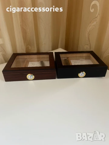 Стилен хумидор за пури – кедрово дърво, до 20 пури | 2 цвята