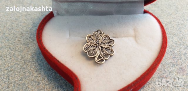 Сребърна детелина-0,98гр/925, снимка 4 - Колиета, медальони, синджири - 30152908