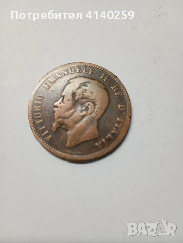 Италия монета 10 чентезими 1866 г , снимка 1