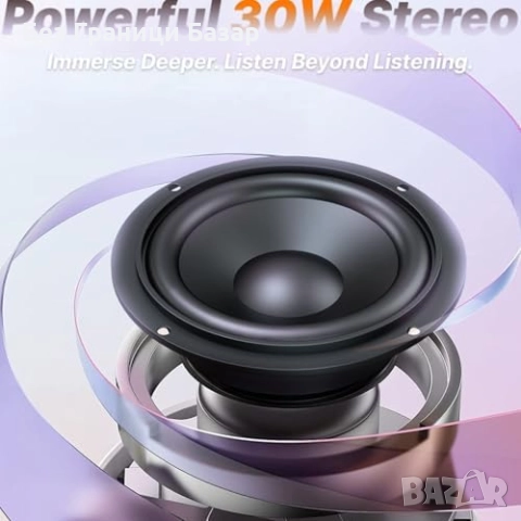Нова Bluetooth колонка 30W стерео звук RGB светлини IPX5 водоустойчива, снимка 6 - Bluetooth тонколони - 51589812