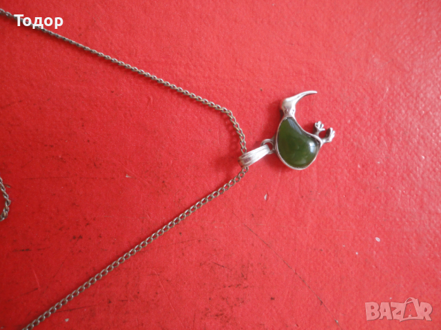 Сребърно колие птица с камъни 925, снимка 4 - Колиета, медальони, синджири - 44638131