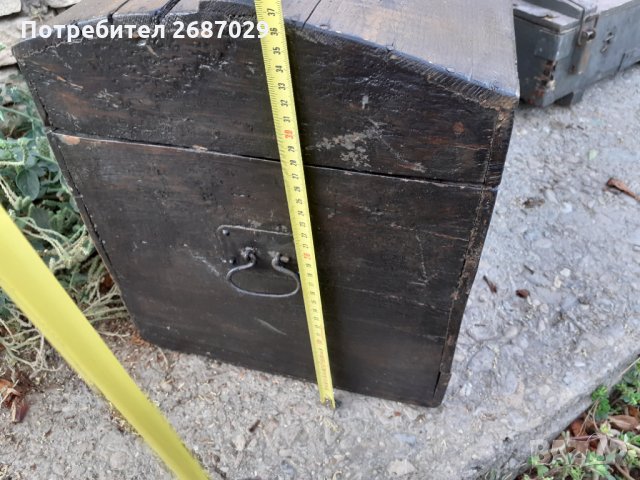 стара дървена ракла с дръжки отстрани, сандък и стар военен дървен сандък с патина, снимка 5 - Други - 34261033