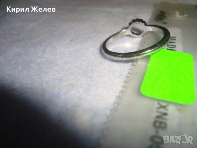 НЕЖЕН АРТ ПРЪСТЕН МЕДЕН с БЯЛА ПОЗЛАТА и ФИНИАТЮРНИ ФАСЕТИРАНИ ИСКРЯЩИ ЦИРКОНИ 27646, снимка 4 - Пръстени - 37515943