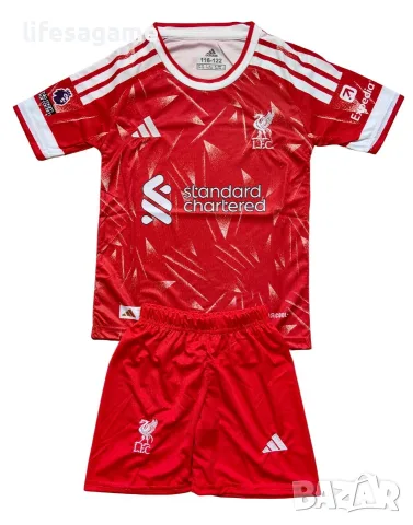 Детски футболен екип Ливърпул Собослай Екитике комплект Liverpool Szoboszlai Ekitike