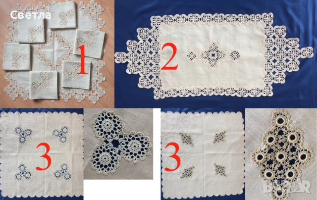 Ленени монтирани покривки, някои и по 6 салфетки, снимка 8 - Други стоки за дома - 23920869