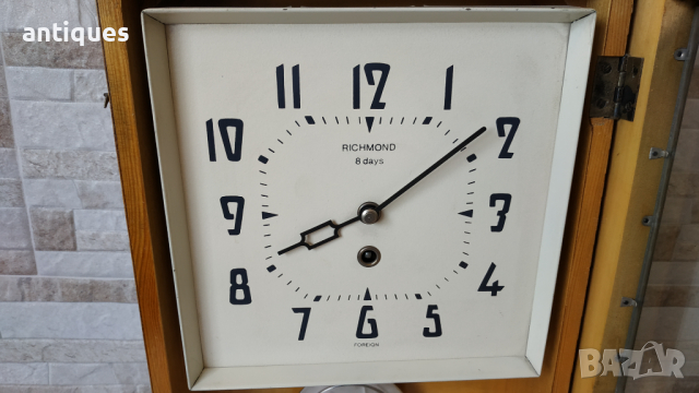 Стар стенен часовник - RICHMOND 8 days - Антика - 1975"г., снимка 6 - Антикварни и старинни предмети - 36571435
