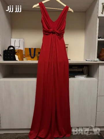 Дълга червена рокля, снимка 2 - Рокли - 49455409