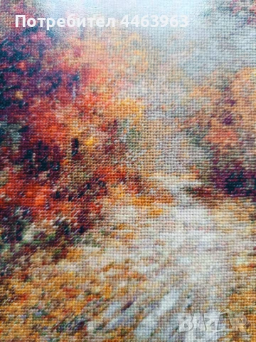 гоблен ,, След дъжда" 16,5/20 см, снимка 10 - Гоблени - 51230540