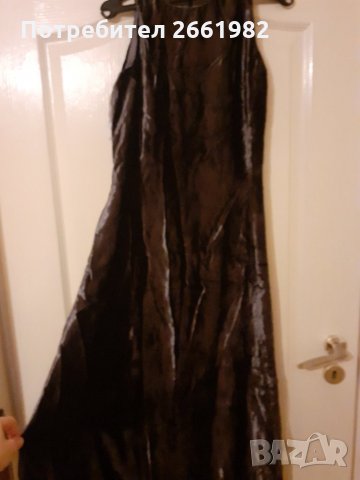 Разкошна кадифена/плюшена дълга рокля, снимка 3 - Рокли - 31005376