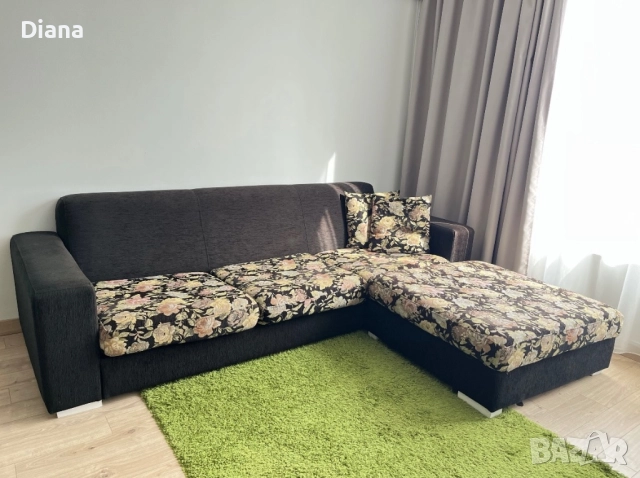 Голям ъглов диван с лежанка, снимка 2 - Дивани и мека мебел - 51984949