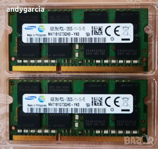 16GB DDR3L KIT 1600mhz Samsung (Комплект 2x8GB DDR3L) кит рам памет лаптоп laptop, снимка 1 - RAM памет - 32127378