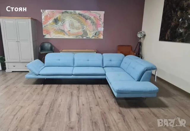 ПРОМОЦИЯ!!! Син ъглов диван от плат "DANA", снимка 5 - Дивани и мека мебел - 48633016