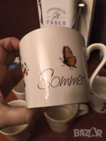 Винтидж керамичен сервиз  за кафе LANDZEIT Fruling Tulipa РЕДКИ, снимка 10 - Сервизи - 42205209