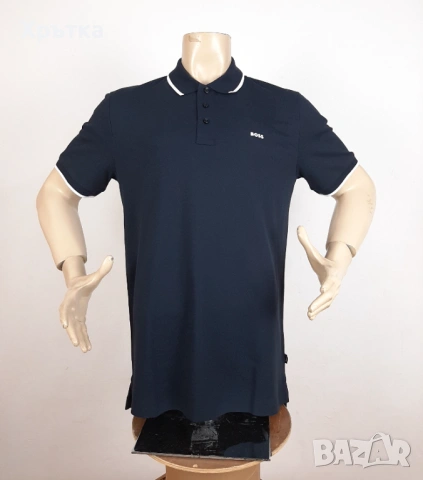 Hugo Boss Parloy190 - Оригинална мъжка тениска с яка р-р XL, снимка 4 - Тениски - 54152085