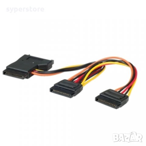 Преходник от Сата към три Сата захранващ Roline 11.03.1041 Power cable PSU S-ATA - 3xS-ATA, снимка 2 - Кабели и адаптери - 31519936