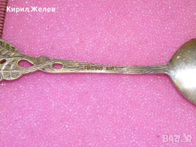 ANTIKO СТАРА НЕМСКА ФЛОРАЛНА КОЛЕКЦИОНЕРСКА СРЕБЪРНА ЛЪЖИЧКА За КАФЕ СРЕБРО 800 ПРОБА 42982, снимка 9 - Колекции - 44376221