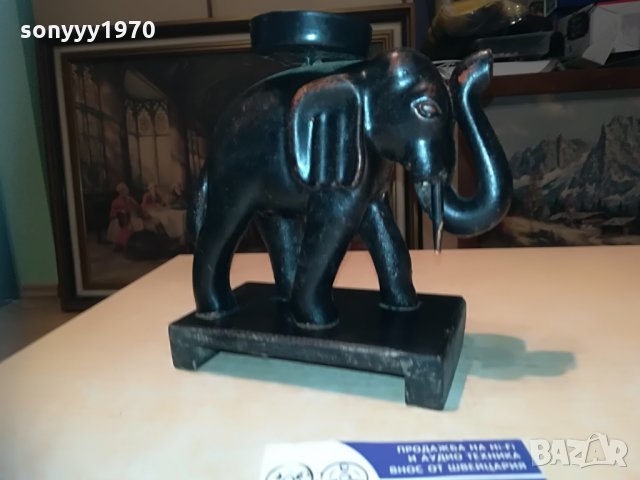 слон-свещник-внос франция-15х15х8см, снимка 3 - Антикварни и старинни предмети - 29497831