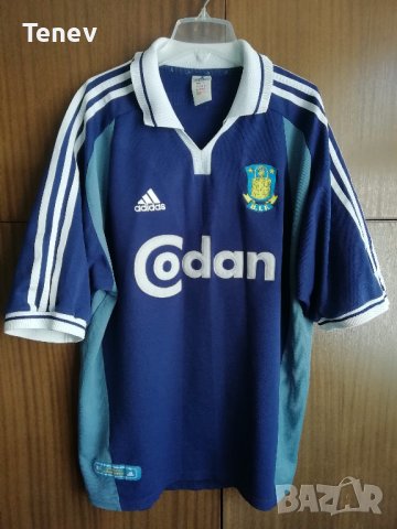 Brondby Adidas Vintage оригинална фланелка тениска XL 2000 Away Брьондби 