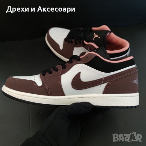 Nike Air Jordan 1 Low Mocha Chocolate Crimson Bliss Brown Размер 43 Номер Обувки Маратонки Нови , снимка 3 - Маратонки - 38451293
