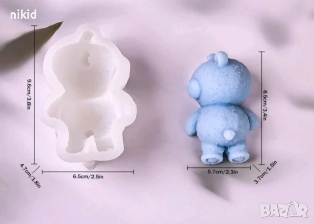 3d Заспало мече силиконов молд форма калъп шоколад гипс свещ сапун смола, снимка 4 - Форми - 35993352