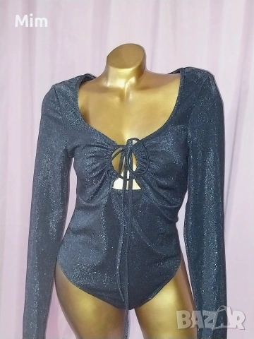 L Черно брокатено боди , снимка 7 - Корсети, бюстиета, топове - 53921540