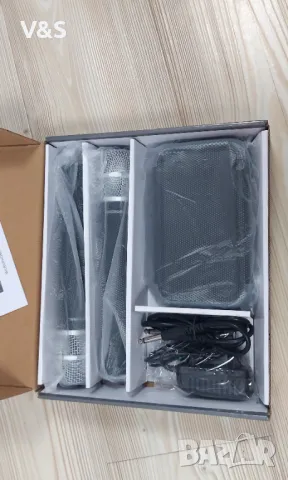 AMMOON AM 268 двуканален vhf безжичен ръчен чифт микрофони, с интегриран ехо ефект, отлично съотноше, снимка 7 - Микрофони - 48133492