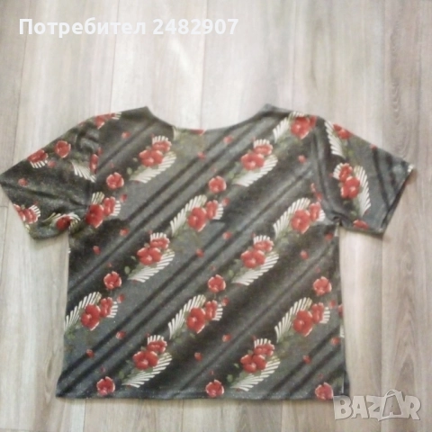 Дамска блуза с блестящ ефект, снимка 6 - Тениски - 51699953