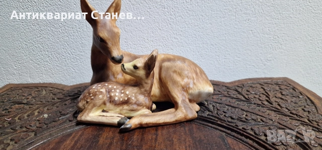 🦌 Порцеланова фигура „Сърна с малко“ – Goebel, W. Germany , снимка 2 - Колекции - 52869431