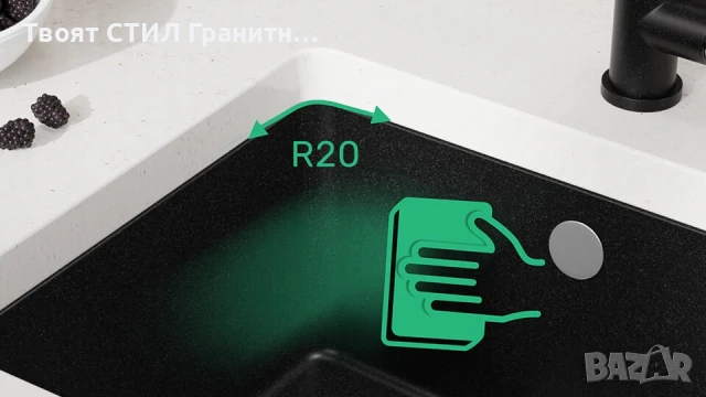 Беж кухненска мивка за вграждане под плот Венеция 60 560x440 мм, снимка 5 - Мивки - 50846740