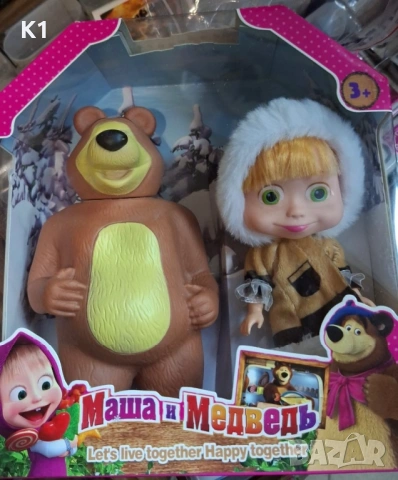Голям Комплект фигурки Маша и Мечока, Masha and Bear
