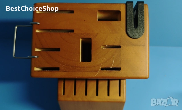 Комплект ножове RAXCO, 18-части с блок и точило, неръждаема стомана, снимка 13 - Прибори за хранене, готвене и сервиране - 53892188