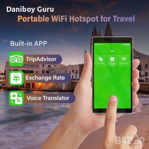 Мобилен рутер GlocalMe G4 Pro, 4G LTE Mobile Hotspot, 5″ сензорен екран, преносим WiFi рутер, снимка 2 - Рутери - 54059759