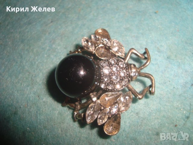 СРЕБРИСТА ФИГУРАЛНА СКЪПОЦЕННА КРИСТАЛНА БРОШКА БРЪМБАР 25216, снимка 7 - Други - 35574368