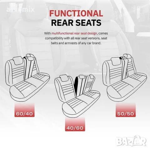 Тапицерия OTOM за кола Comfortline CMF218 (Черно/Червено), снимка 6 - Аксесоари и консумативи - 49931225