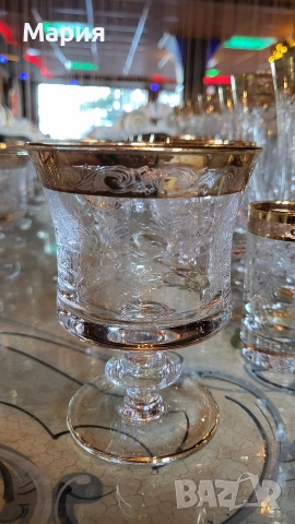 Кристални чаши Мурано Медичи , снимка 4 - Чаши - 52793308