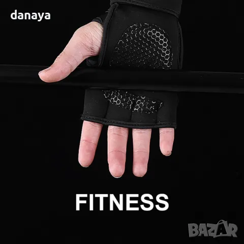 5779 Спортни ръкавици за фитнес тренировки с тежести, опора за китката, Чифт, снимка 5 - Спортна екипировка - 49596891