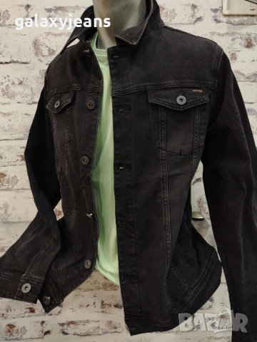 Viman- черно дънково яке, класика модел, леко избеленo, с 4 джоба, с еластан