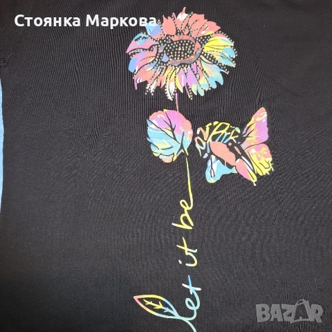 Нова блузка с красиво цвете, снимка 3 - Тениски - 51053162