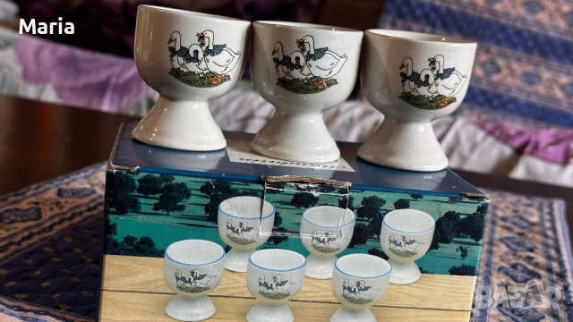 Винтидж коктиери за яйца,комплект от 6 бр. в оригинална кутия(нови) в , снимка 5 - Колекции - 53350362