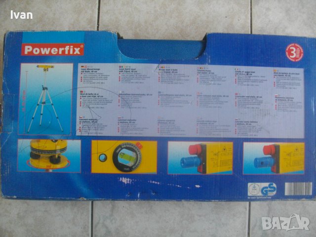 Нов Немски Лазерен Нивелир-Обхват 650м-Комплект-Статив/Трипод-Powerfix Laser 670, снимка 2 - Измервателни инструменти - 36776231