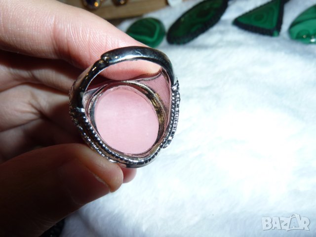 Масивен пръстен розов кварц №772, снимка 2 - Пръстени - 42746731
