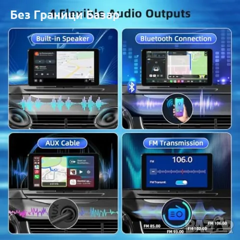 Нов Преносим CarPlay екран с GPS, Bluetooth и FM 7 инча CarPlay и Android Auto, снимка 6 - Аксесоари и консумативи - 48543938