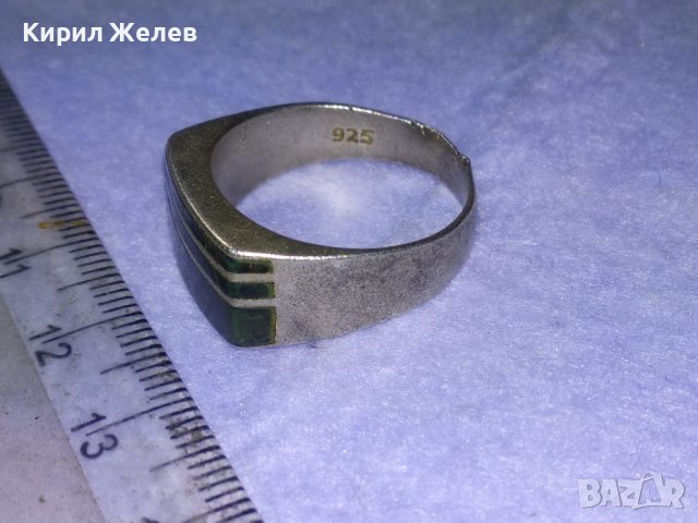 Стар АНГЛИЙСКИ СРЕБЪРЕН РЕТРО АРТ ПРЪСТЕН ОКСИДИРАНО СРЕБРО 925 с РЪЧНО ШЛИФОВАН ЧЕРЕН АХАТ 40628, снимка 8 - Пръстени - 42644202