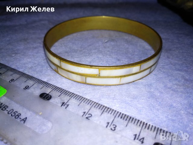 СТАРА БРОНЗОВА СПЛАВ СЕДЕФЕНА РЕТРО АРТ ГРИВНА МАЙСТОРСКА РЪЧНА РАБОТА 37521, снимка 10 - Антикварни и старинни предмети - 40865757