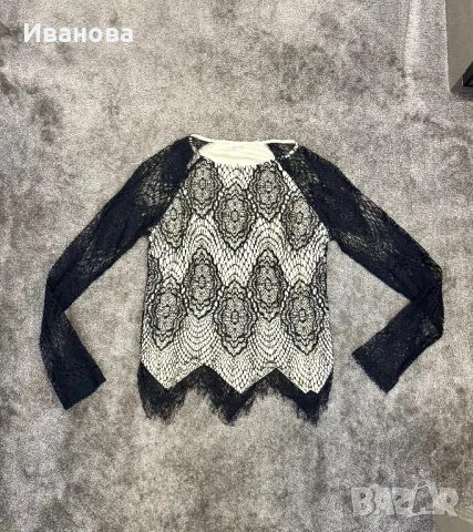 Дантелена блуза YAMAMAY, снимка 5 - Блузи с дълъг ръкав и пуловери - 50059534