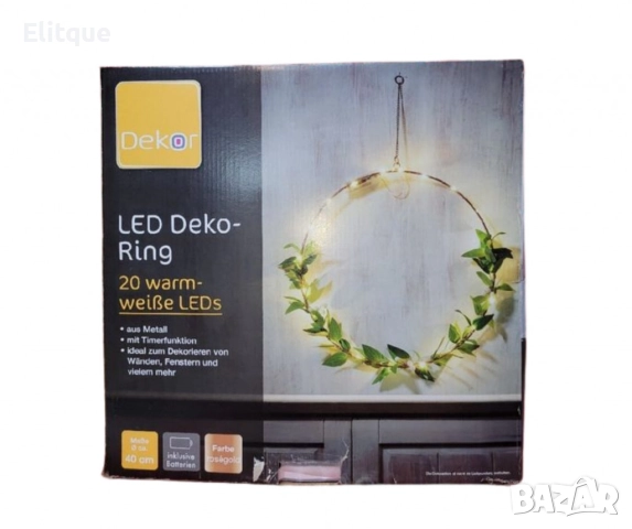 LED декоративен пръстен 20 топли бели светодиода, снимка 2 - Други стоки за дома - 52684526