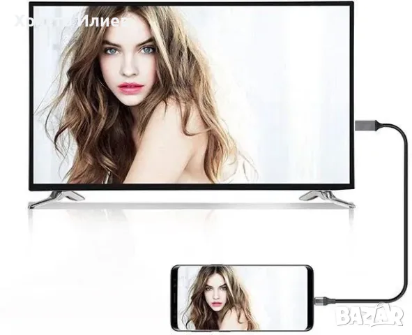 HDMI към Type C кабел за телефон към телевизор , снимка 2 - USB кабели - 56305599