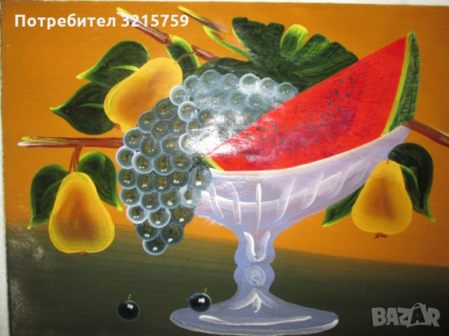 30-те Стара Картина ,масло,картон, натюрморт,54х39см., снимка 4 - Картини - 35426619